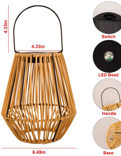 Load image into Gallery viewer, Solar Powered Outdoor Rattan Lantern
