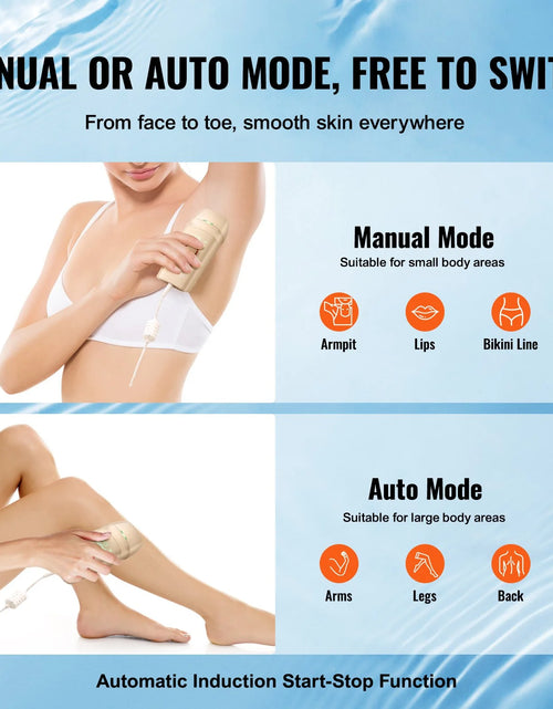 Load image into Gallery viewer, VEVOR IPL Hair Removal, Permanent Hair Removal with Ice Cooling System for Women Men, Auto/Manual Modes &amp; 5 Levels, Painless At-Home Hair Removal Device for Legs, Arms, Armpits, Bikini Line
