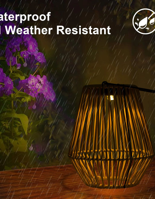Load image into Gallery viewer, Solar Powered Outdoor Rattan Lantern
