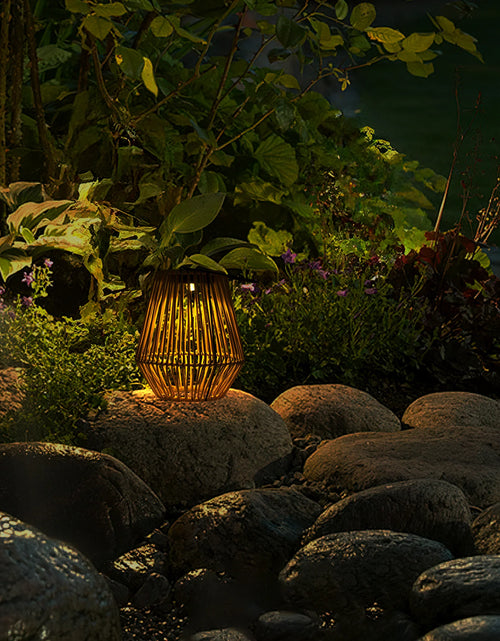 Load image into Gallery viewer, Solar Powered Outdoor Rattan Lantern
