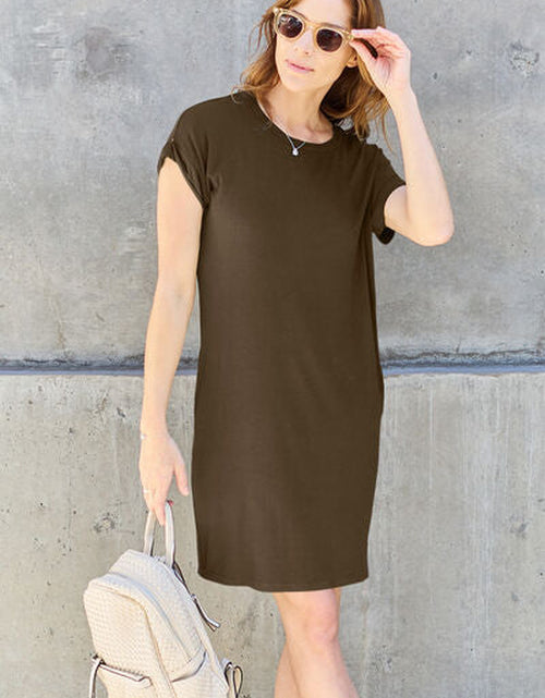 Load image into Gallery viewer, Basic Bae Full Size round Neck Short Sleeve Dress with Pockets
